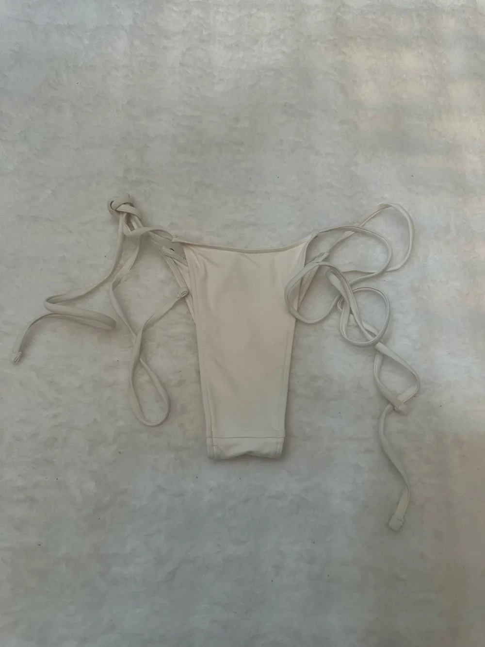 New! Frankie's Bikinis Women's Cream String Tie Bikini Bottom XS 39264
